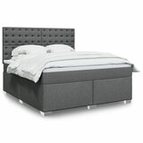 vidaXL Box spring postelja z vzmetnico temno siva 180x200 cm blago | Shoptok.si