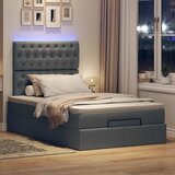 vidaXL Otomanski posteljni okvir z vzmetnico siv 120x190 cm blago Cene