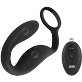Black Velvets - Vibrirajući prsten za penis s analnim čepom (crna) | shoptok.hr