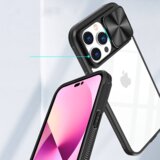 Onasi Lens Cover silikonski ovitek zaščita za iPhone 15 Plus - prozorno črn | Shoptok.si