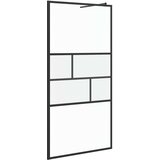  Zid za walk-in tuš Crna 100 x 195 x 0,5 cm Staklo i aluminij | shoptok.hr