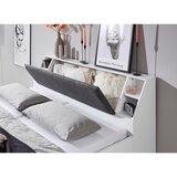 CARRYHOME POSTELJA 180 cm x 200 cm , tekstil, leseni material siva, bela | Shoptok.si