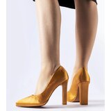 Gemre Brown satin block heels Rivers | Shoptok.si