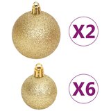  Set božićnih kuglica od 108 komada zlatne i crvene | shoptok.hr