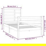  Posteljni okvir bel iz trdnega lesa 90x190 cm 3FT, (20684855) | Shoptok.si