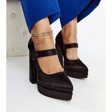 Gemre Black high block heel pumps Mikea Cene