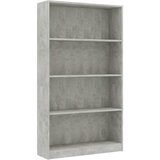 Maison Chic Knjižna omara - Knjižni regal 4-nadstropna betonsko siva 80x24x142 cm, (21725780) | Shoptok.si