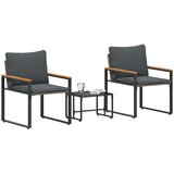  Setovi namještaja s jastukom 3 pcs Siva i tamno siva Ratan | shoptok.hr