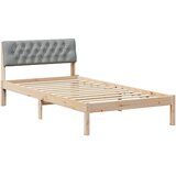  Okvir kreveta s uzglavljem Smeđa i svijetlo siva 100 x 200 cm | shoptok.hr