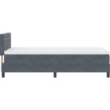 vidaXL Postelja s pomičnim vzmetenjem in blazino & LED Temno siva 90x190 cm Žamet | Shoptok.si