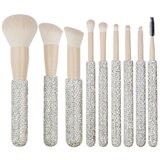 INF 9-delni set čopičev za ličenje v barvi kave z diamantnim ročajem, (5000078343) | Shoptok.si