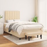  Krevet s oprugama i madracem krem 120 x 200 cm od tkanine | shoptok.hr