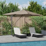 vidaXL Kantilever Roma senčnik z LED-ji Taupe 352x251x265 cm Aluminij | Shoptok.si