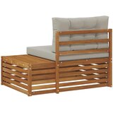 Vanjski krajnji kauč 3 Komad Prirodna 115 x 83 x 73 cm - Prirodna i svijetlo siva Krajnji kauč | shoptok.hr