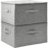 Furnova Škatla za shranjevanje 2 kosa blago 43x34x23 cm siva, (21954217) | Shoptok.si