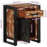 vidaXL Noćni ormarić Višebojni 40x30x50 cm puno drvo, obrađeno | shoptok.hr