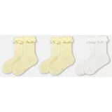 Dagi Ecru-Yellow Girl's 3-Piece Lace Socks