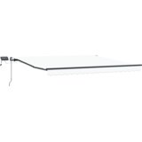 vidaXL Ručno uvlačiva tenda s LED bijela 450x350 cm, Tenda zamjena za okvir 4.5x3.5 m bijela | shoptok.hr