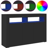  Kreveta S LED lampica Crna 116 x 30 x 75 cm Konstruirano drvo | shoptok.hr