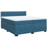 vidaXL Box spring postelja z vzmetnico modra 200x200 cm žamet, (21304739) Cene