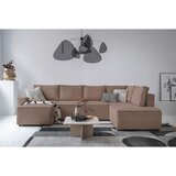 MID.YOU SEDEŽNA GARNITURA, rebrasti žamet rjavosiva | Shoptok.si
