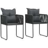  3-dijelni vrtni blagovaonski set od PVC ratana crni Crna Dužina stola 79 cm | Shoptok.si