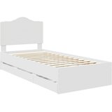  Krevetna konstrukcija Bijeli 75 x 190 cm Inženjersko Drvo | shoptok.hr
