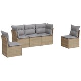  5-dijelni vrtni set sofa s jastucima bež od poliratana | shoptok.hr
