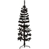  Ozka umetna polovična novoletna jelka s stojalom črna 120 cm | Shoptok.si
