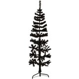  Tanka umjetna polovica božićnog drvca sa stalkom crna 120 cm | shoptok.hr