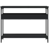  Konzolni stol s policama crni 100x29x75 cm konstruirano drvo | shoptok.hr