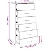  Komoda sa 6 ladica boja sivog hrasta 50 x 34 x 96 cm drvena | shoptok.hr
