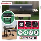 Klausberg KB-9033 vrtni žar na oglje s pokrovom in termometrom, rešetka 70 × 35 cm | Shoptok.si