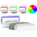  The Living Store Posteljni okvir z vzglavjem in LED bel 135x190 cm - Posteljni Okvir, (21525418) | Shoptok.si