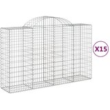  Lučne gabionske košare 15kom 200x50x120/140cm pocinčano željezo | shoptok.hr
