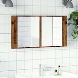 vidaXL LED ormarić s ogledalom boja staro drvo 90x12x45 cm drveni | shoptok.hr