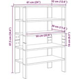 vidaXL Regal za čevlje sonoma hrast 61x32x87,5 cm inženirski les | Shoptok.si