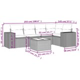  6-dijelni set vrtnih sofa s jastucima crni od poliratana | shoptok.hr