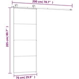  Klizna vrata s priborom 76 x 205 cm od ESG stakla i aluminija | shoptok.hr