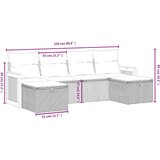  6-dijelni set vrtnih sofa od poliratana s jastucima sivi | shoptok.hr