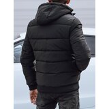 DStreet Men's winter quilted jacket with hood black | shoptok.hr