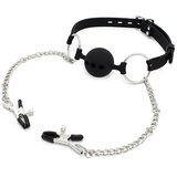 Kiotos Silicone Ball Gag with Nipple Clamps Cene