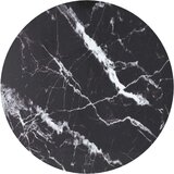 Stolna ploča crna Ø 60 x 0 8 cm staklena s mramornim uzorkom | shoptok.hr