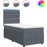 vidaXL Box spring postelja z vzmetnico temno siva 80x200 cm žamet, (21308185) Cene