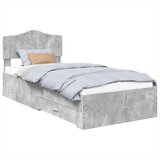  Okvir za krevet s uzglavljem Betonski sivi 90 x 190 cm | shoptok.hr