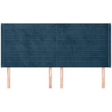  Uzglavlje s ušima tamnoplavo 163x16x118/128 cm baršunasto | shoptok.hr
