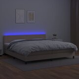  box spring madrac LED cappuccino 200x200cm umjetna koža | shoptok.hr