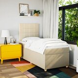  Krevet s oprugama i madracem krem 90 x 190 cm od tkanine | shoptok.hr