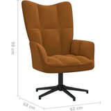  Stolica za opuštanje smeđa baršunasta - Smeđa 1 Bez naslona za noge | shoptok.hr