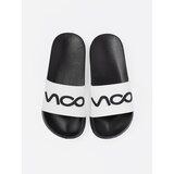 Shelvt White and black flip-flops with an inscription | Shoptok.si